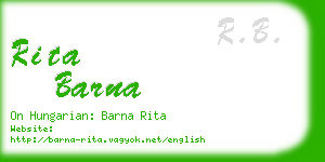 rita barna business card